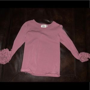 Pearls & Piggytails Ruffle Top 4T Mauve